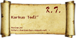 Karkus Teó névjegykártya